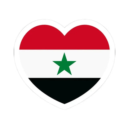 Heart Flag of North Yemen - STICKER Vinyl Kiss-Cut Decal 3 Inch White - The Sticker Space