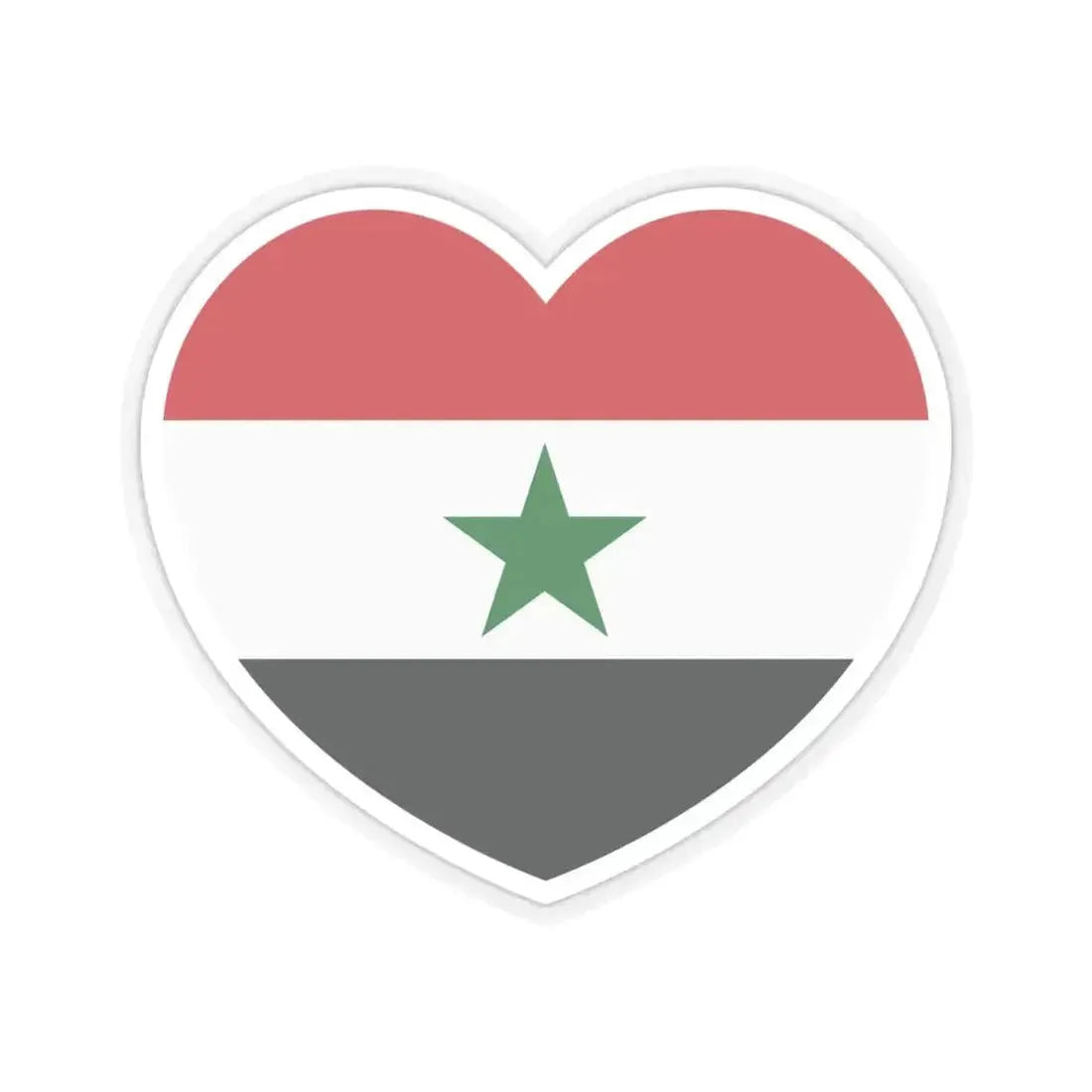Heart Flag of North Yemen - STICKER Vinyl Kiss-Cut Decal 4 Inch Transparent - The Sticker Space