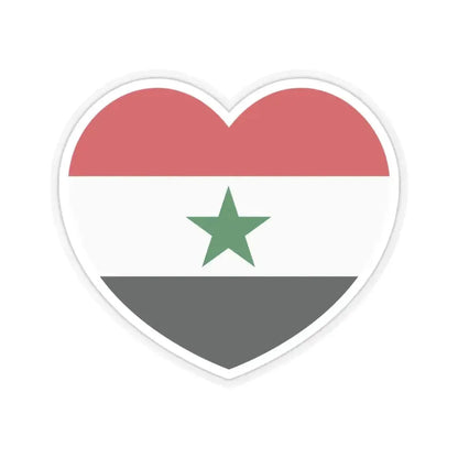 Heart Flag of North Yemen - STICKER Vinyl Kiss-Cut Decal 4 Inch Transparent - The Sticker Space