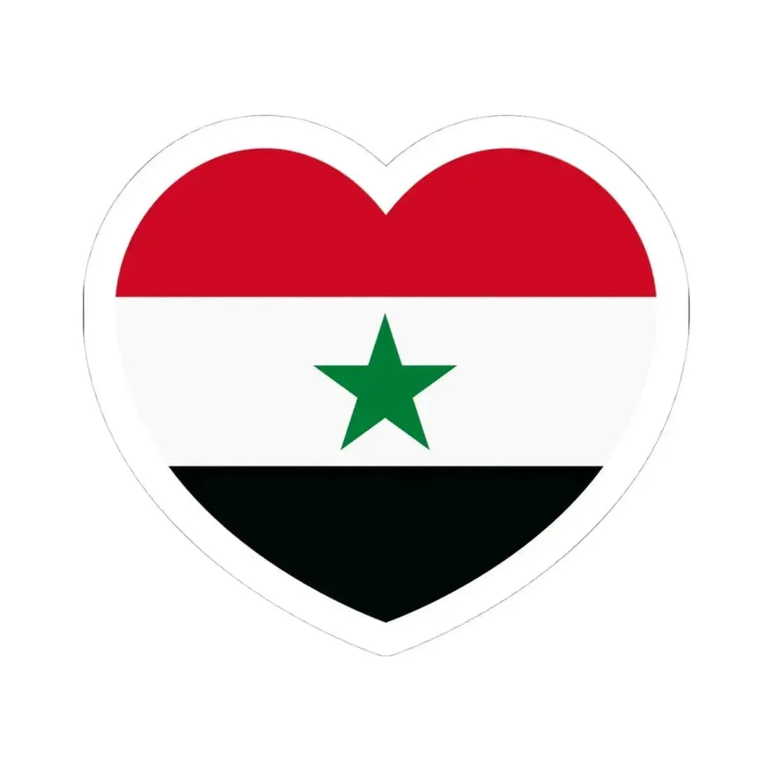 Heart Flag of North Yemen - STICKER Vinyl Kiss-Cut Decal 4 Inch White - The Sticker Space