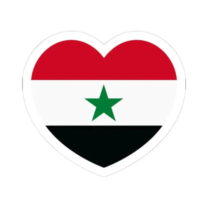 Heart Flag of North Yemen - STICKER Vinyl Kiss-Cut Decal 4 Inch White - The Sticker Space