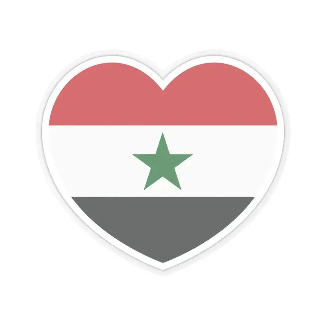 Heart Flag of North Yemen - STICKER Vinyl Kiss-Cut Decal 6 Inch Transparent - The Sticker Space