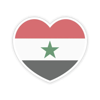 Heart Flag of North Yemen - STICKER Vinyl Kiss-Cut Decal 6 Inch Transparent - The Sticker Space