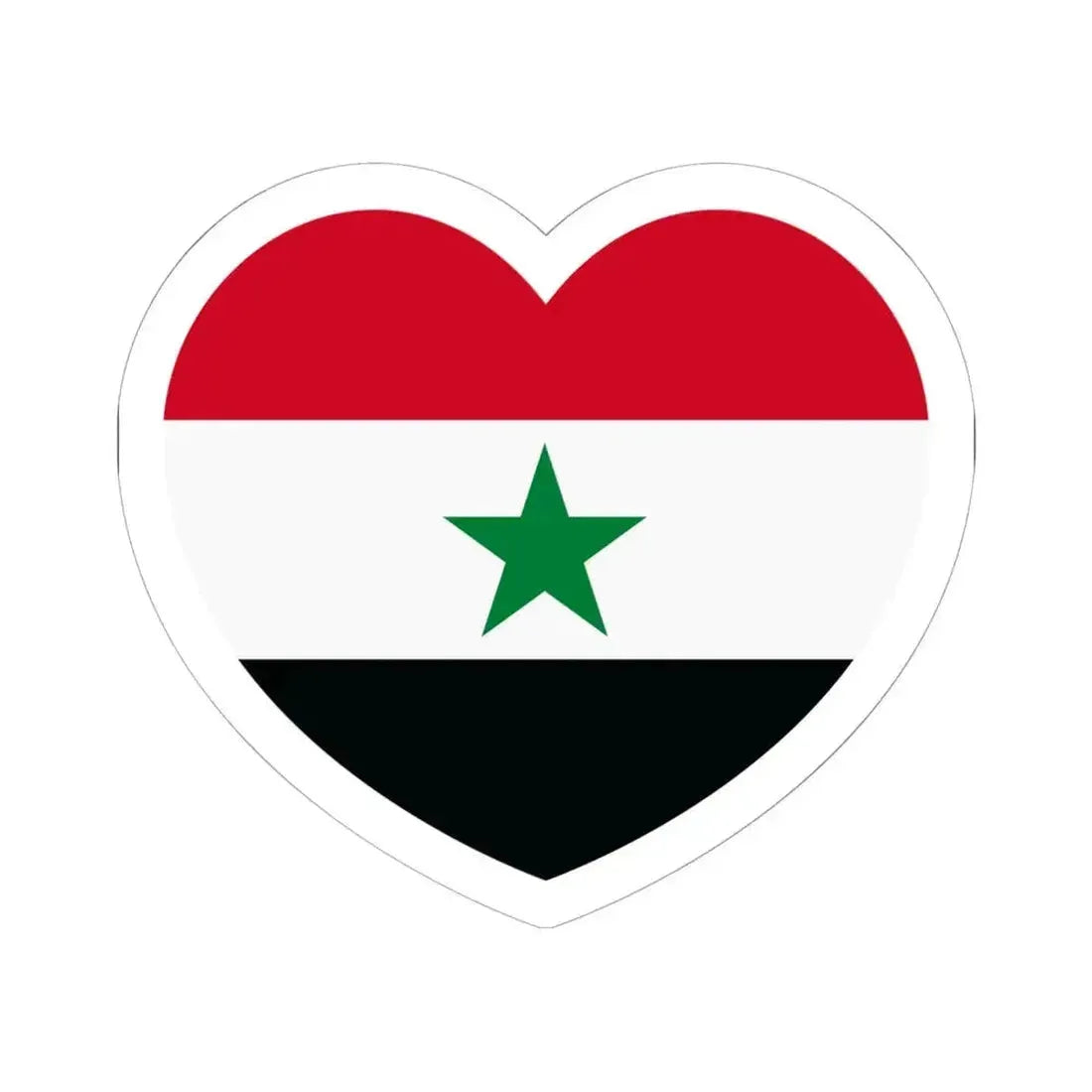 Heart Flag of North Yemen - STICKER Vinyl Kiss-Cut Decal 6 Inch White - The Sticker Space