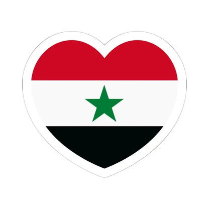 Heart Flag of North Yemen - STICKER Vinyl Kiss-Cut Decal 6 Inch White - The Sticker Space