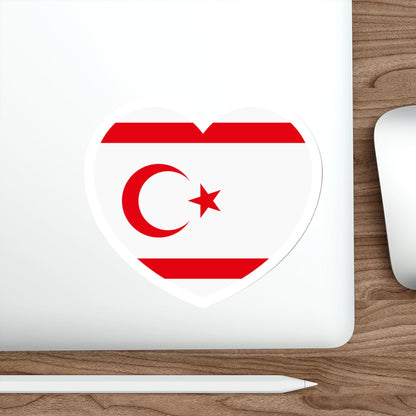 Heart Flag of Northern Cyprus - STICKER Vinyl Die-Cut Decal-The Sticker Space