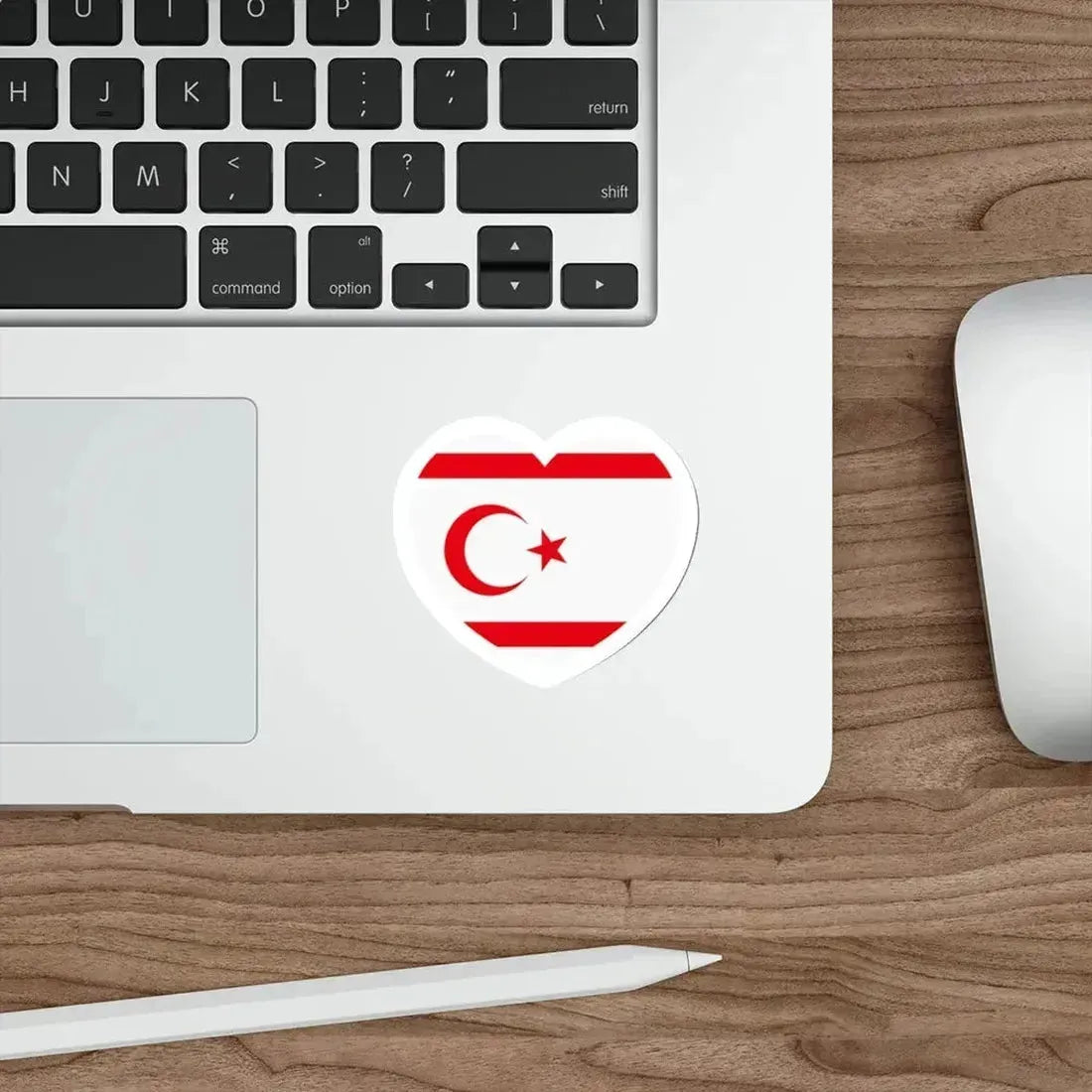 Heart Flag of Northern Cyprus - STICKER Vinyl Die-Cut Decal - The Sticker Space