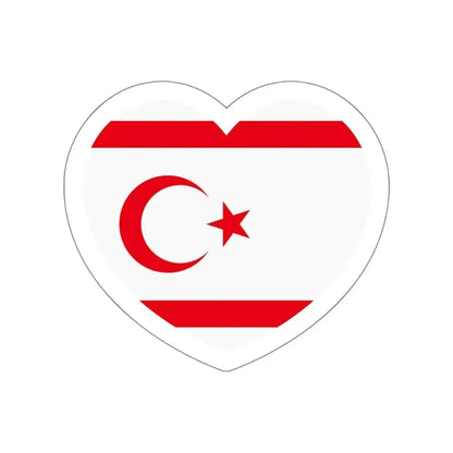 Heart Flag of Northern Cyprus - STICKER Vinyl Die-Cut Decal White Die-Cut 6 Inch - The Sticker Space