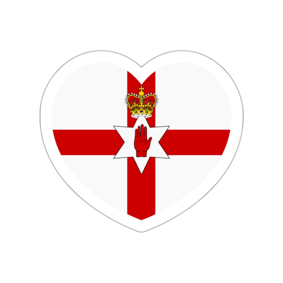 Heart Flag of Northern Ireland - STICKER Vinyl Die-Cut Decal-White-The Sticker Space