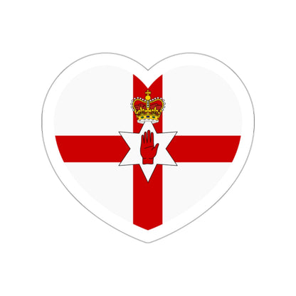 Heart Flag of Northern Ireland - STICKER Vinyl Die-Cut Decal-White-The Sticker Space