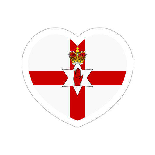 Heart Flag of Northern Ireland - STICKER Vinyl Die-Cut Decal-White-The Sticker Space