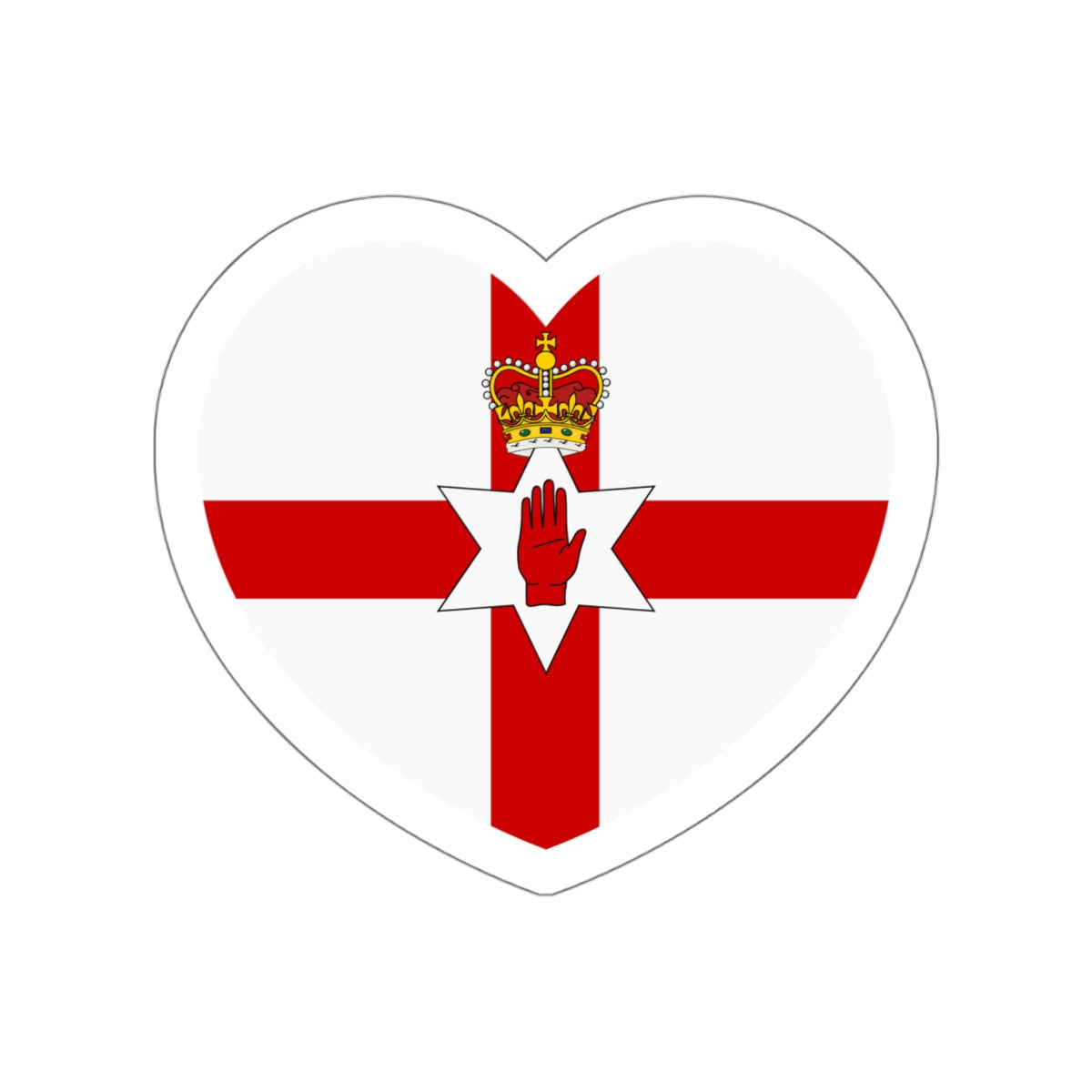 Heart Flag of Northern Ireland - STICKER Vinyl Die-Cut Decal-White-The Sticker Space