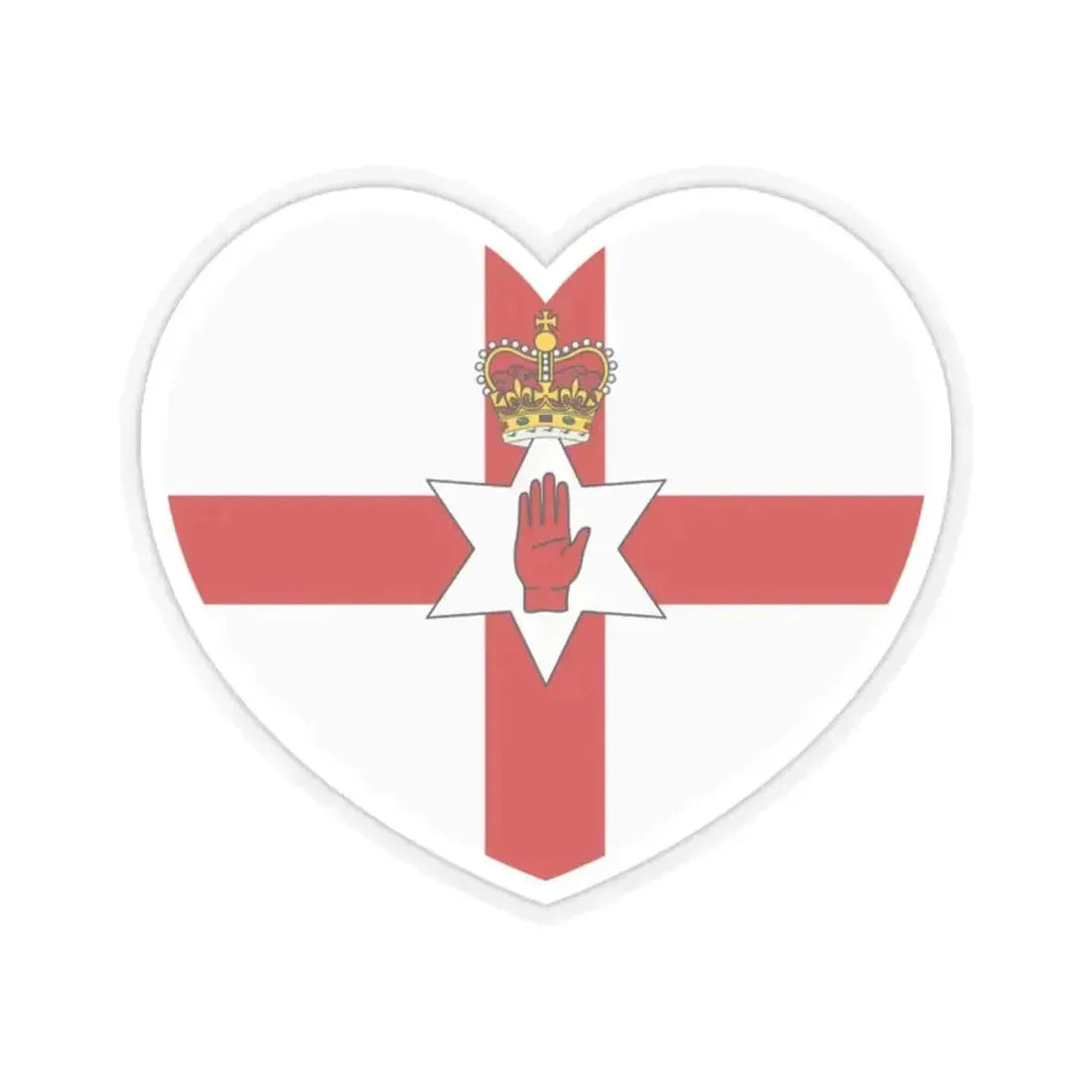 Heart Flag of Northern Ireland - STICKER Vinyl Kiss-Cut Decal 2 Inch Transparent - The Sticker Space