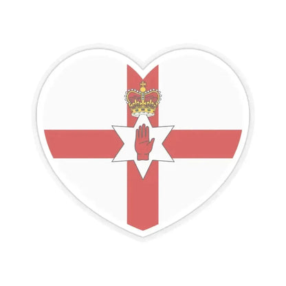 Heart Flag of Northern Ireland - STICKER Vinyl Kiss-Cut Decal 2 Inch Transparent - The Sticker Space