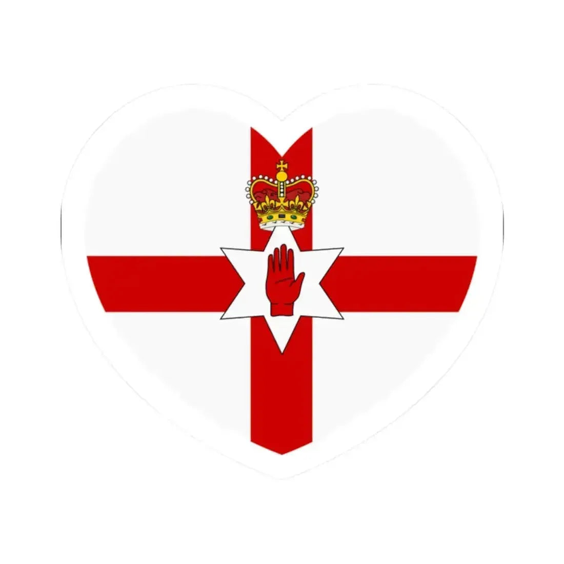 Heart Flag of Northern Ireland - STICKER Vinyl Kiss-Cut Decal 2 Inch White - The Sticker Space
