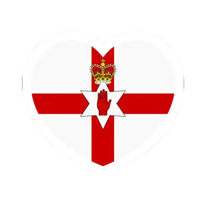 Heart Flag of Northern Ireland - STICKER Vinyl Kiss-Cut Decal 2 Inch White - The Sticker Space