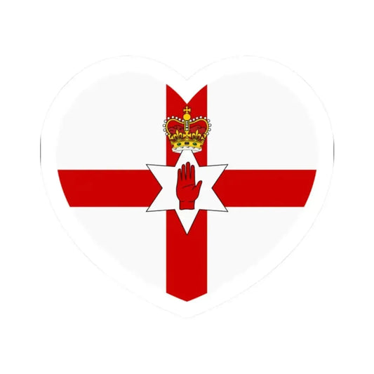 Heart Flag of Northern Ireland - STICKER Vinyl Kiss-Cut Decal 2 Inch White - The Sticker Space