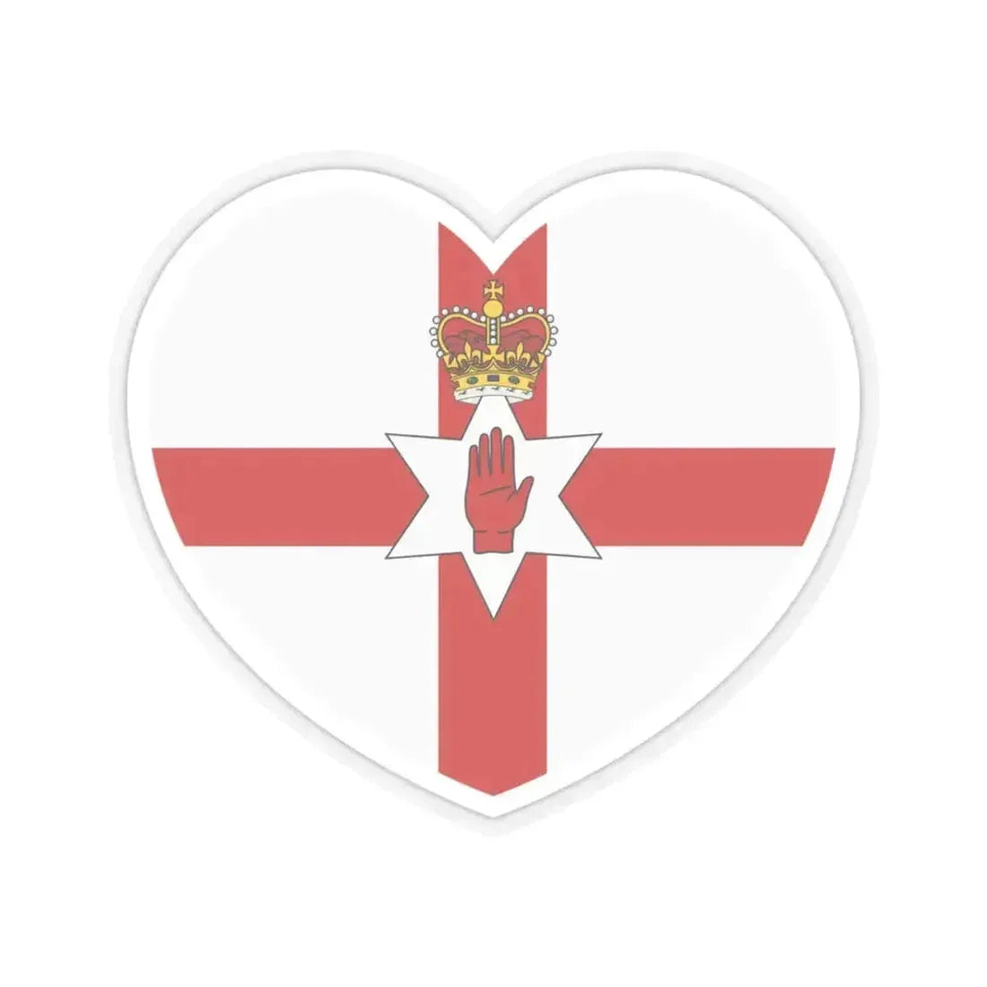 Heart Flag of Northern Ireland - STICKER Vinyl Kiss-Cut Decal 3 Inch Transparent - The Sticker Space