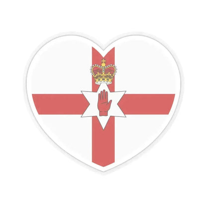 Heart Flag of Northern Ireland - STICKER Vinyl Kiss-Cut Decal 3 Inch Transparent - The Sticker Space