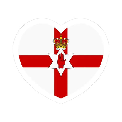 Heart Flag of Northern Ireland - STICKER Vinyl Kiss-Cut Decal 3 Inch White - The Sticker Space
