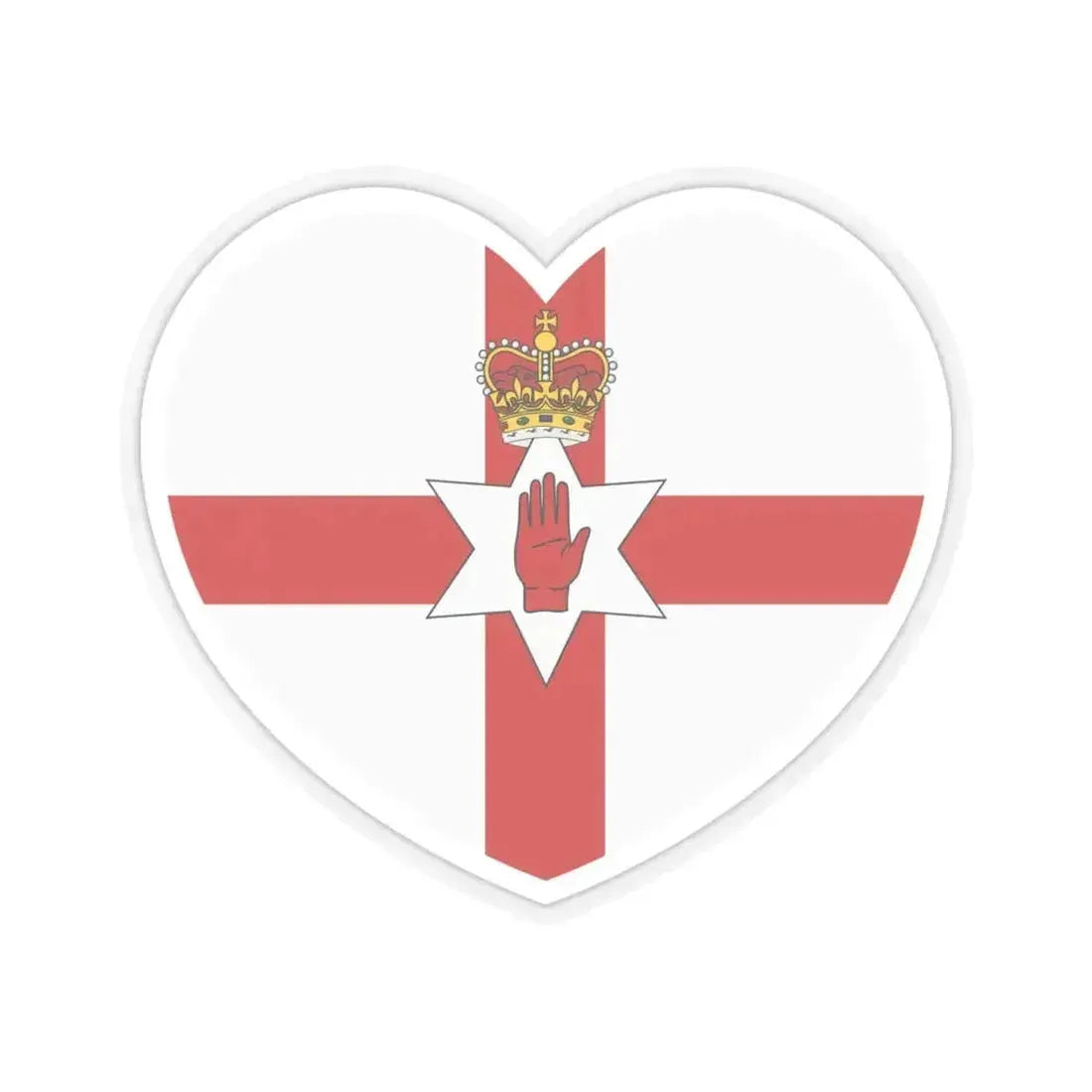 Heart Flag of Northern Ireland - STICKER Vinyl Kiss-Cut Decal 4 Inch Transparent - The Sticker Space