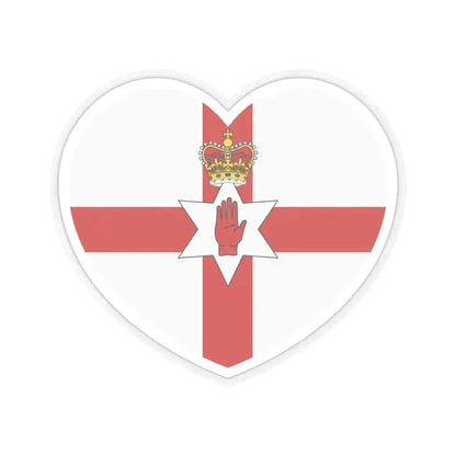 Heart Flag of Northern Ireland - STICKER Vinyl Kiss-Cut Decal 4 Inch Transparent - The Sticker Space