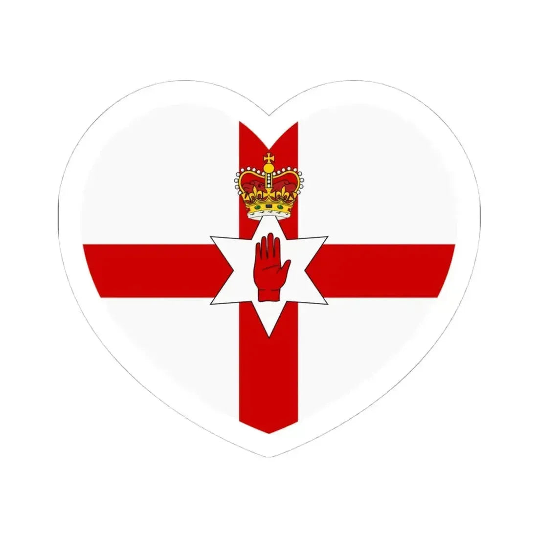 Heart Flag of Northern Ireland - STICKER Vinyl Kiss-Cut Decal 4 Inch White - The Sticker Space