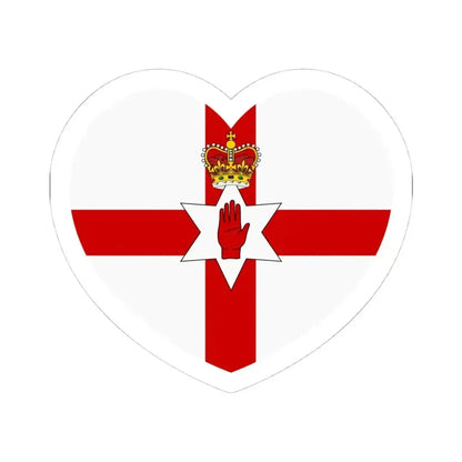 Heart Flag of Northern Ireland - STICKER Vinyl Kiss-Cut Decal 4 Inch White - The Sticker Space