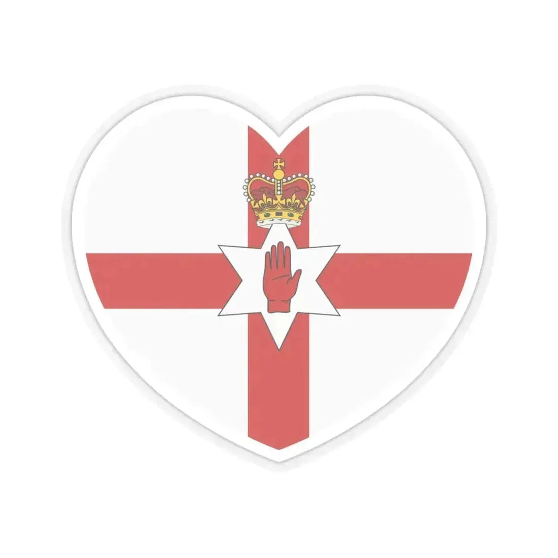Heart Flag of Northern Ireland - STICKER Vinyl Kiss-Cut Decal 6 Inch Transparent - The Sticker Space
