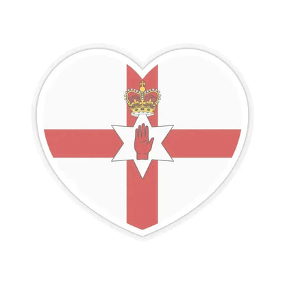 Heart Flag of Northern Ireland - STICKER Vinyl Kiss-Cut Decal 6 Inch Transparent - The Sticker Space