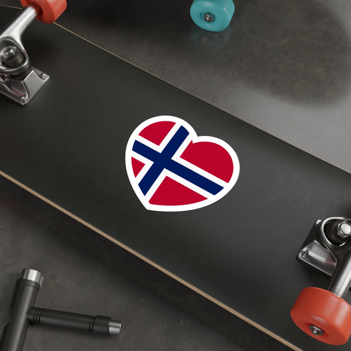 Heart Flag of Norway - STICKER Vinyl Die-Cut Decal-The Sticker Space