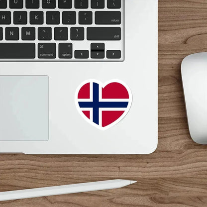 Heart Flag of Norway - STICKER Vinyl Die-Cut Decal - The Sticker Space