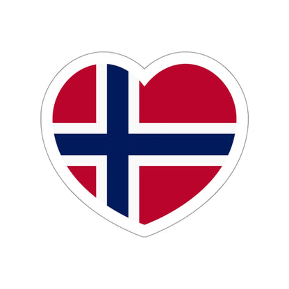 Heart Flag of Norway - STICKER Vinyl Die-Cut Decal-White-The Sticker Space