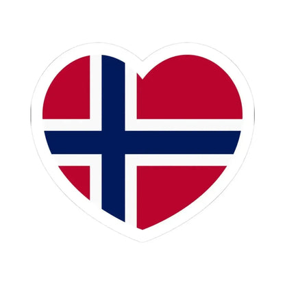 Heart Flag of Norway - STICKER Vinyl Kiss-Cut Decal 3 Inch White - The Sticker Space
