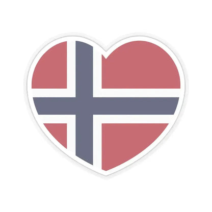 Heart Flag of Norway - STICKER Vinyl Kiss-Cut Decal 4 Inch Transparent - The Sticker Space