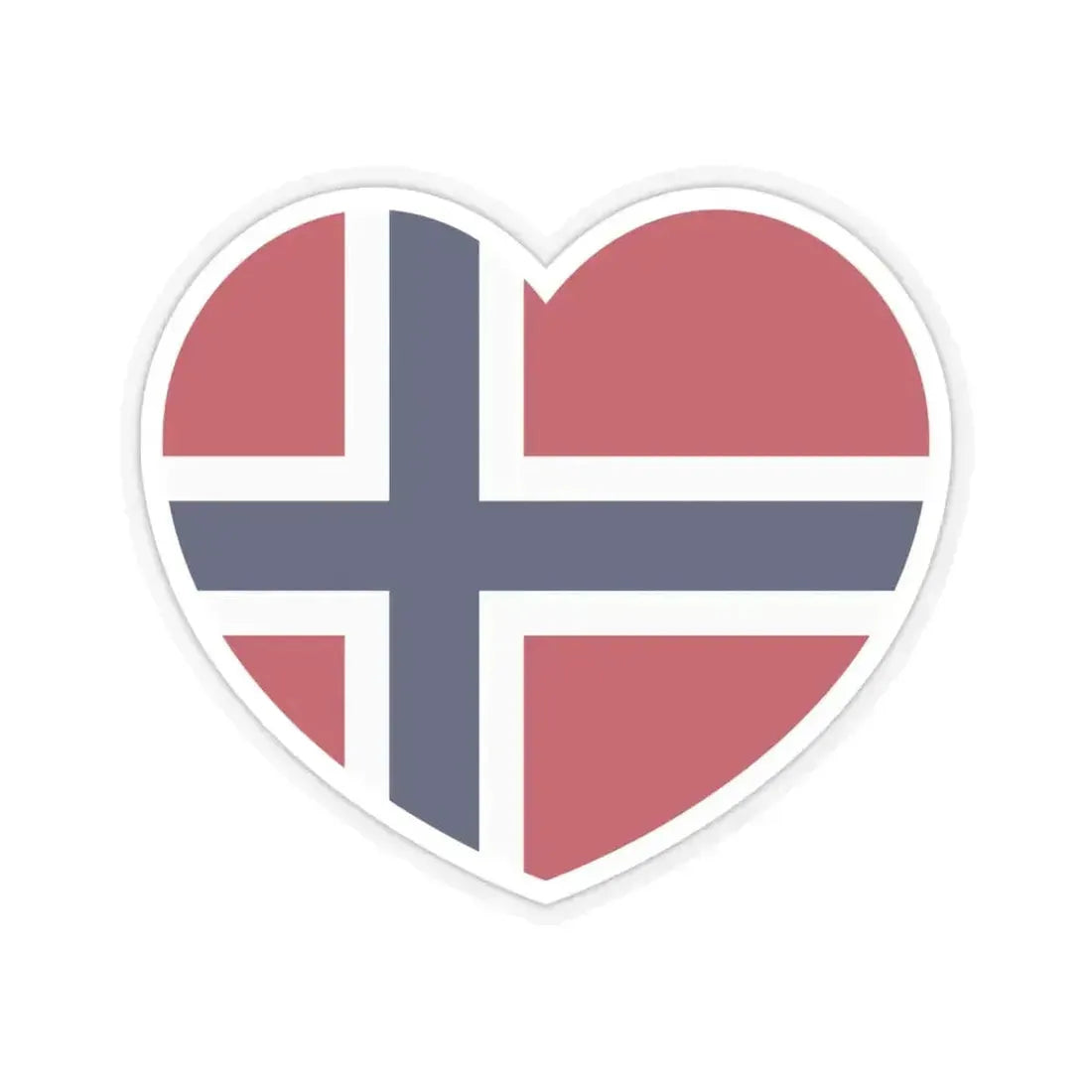 Heart Flag of Norway - STICKER Vinyl Kiss-Cut Decal 6 Inch Transparent - The Sticker Space