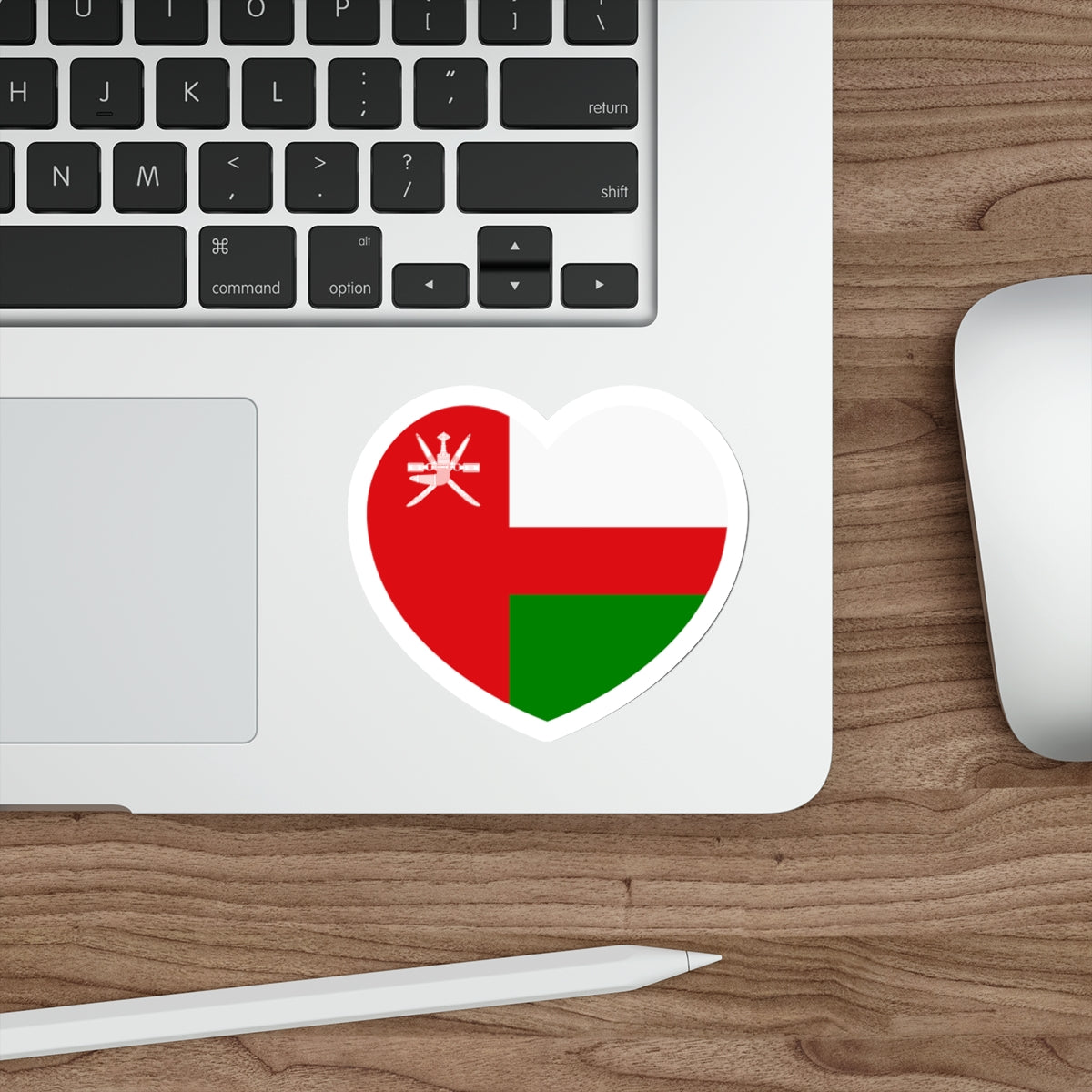 Heart Flag of Oman 1970-1995 - STICKER Vinyl Die-Cut Decal-The Sticker Space