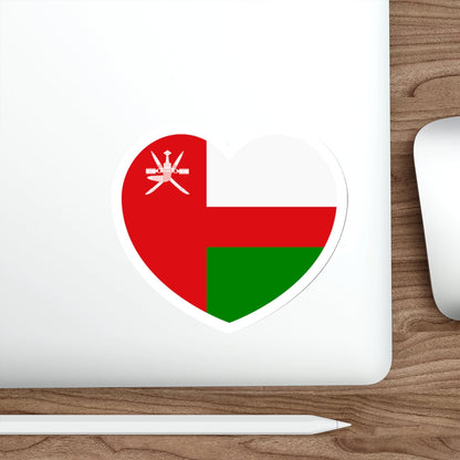 Heart Flag of Oman 1970-1995 - STICKER Vinyl Die-Cut Decal-The Sticker Space