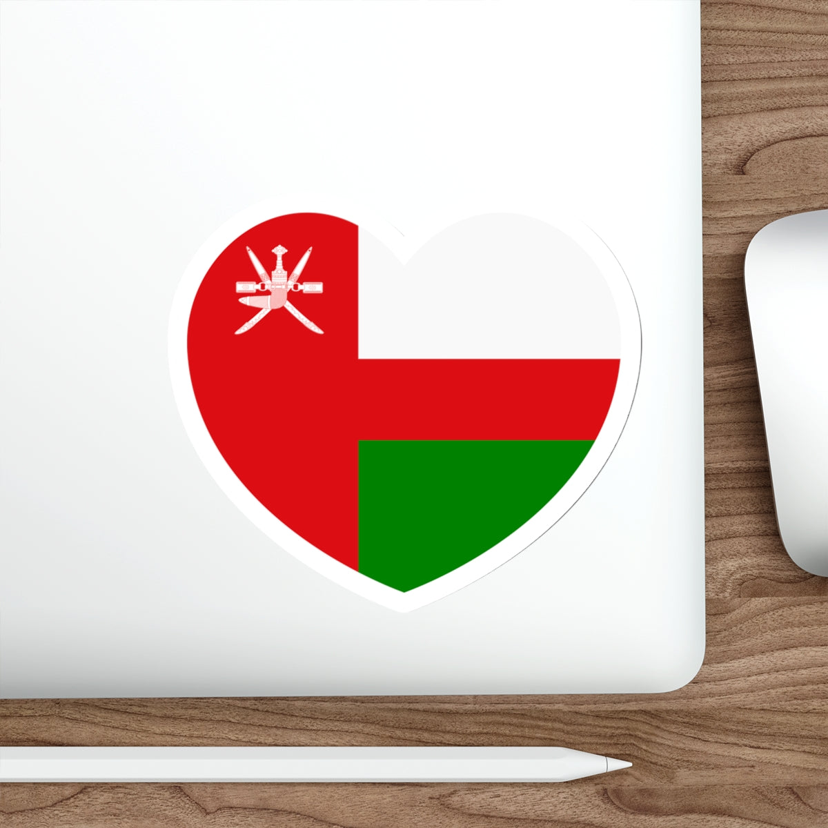 Heart Flag of Oman 1970-1995 - STICKER Vinyl Die-Cut Decal-The Sticker Space