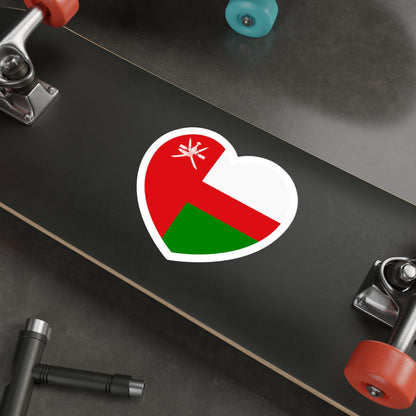 Heart Flag of Oman 1970-1995 - STICKER Vinyl Die-Cut Decal-The Sticker Space