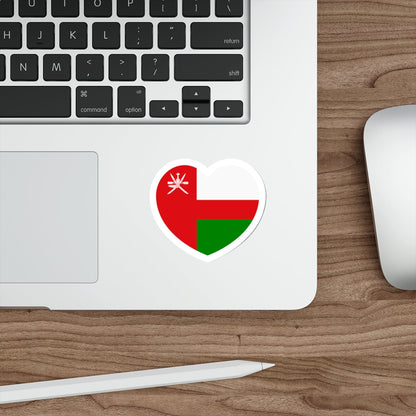 Heart Flag of Oman 1970-1995 - STICKER Vinyl Die-Cut Decal-The Sticker Space