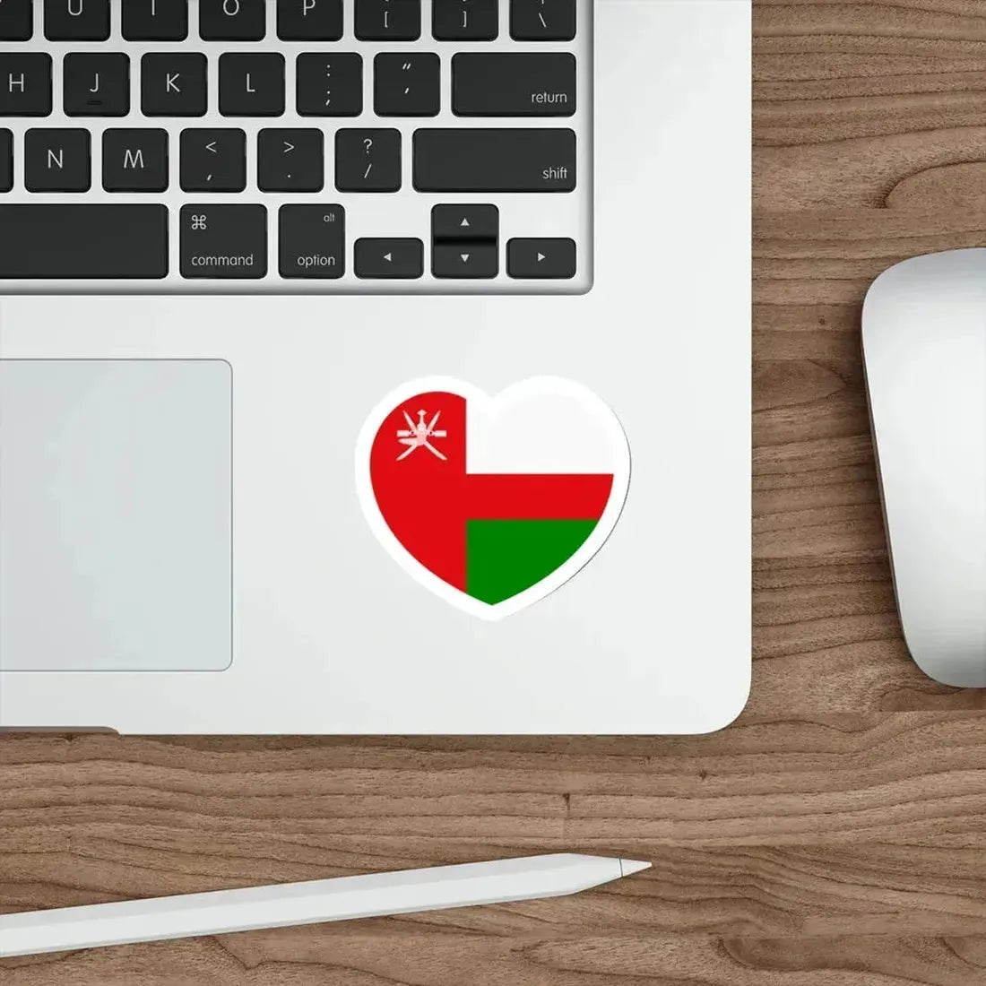 Heart Flag of Oman 1970-1995 - STICKER Vinyl Die-Cut Decal - The Sticker Space