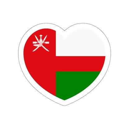 Heart Flag of Oman 1970-1995 - STICKER Vinyl Die-Cut Decal White Die-Cut 6 Inch - The Sticker Space