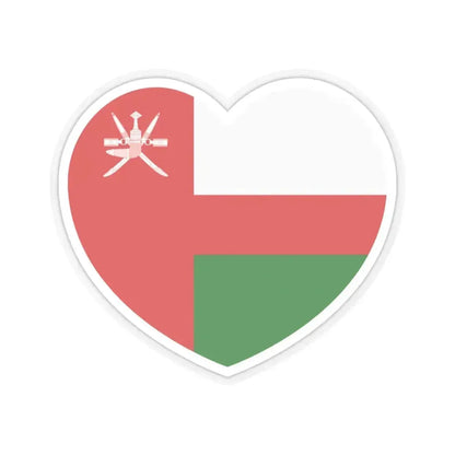 Heart Flag of Oman 1970-1995 - STICKER Vinyl Kiss-Cut Decal 6 Inch Transparent - The Sticker Space