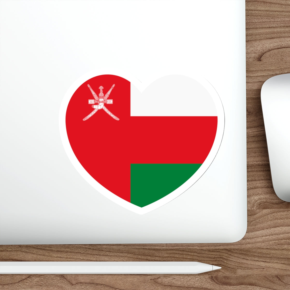 Heart Flag of Oman - STICKER Vinyl Die-Cut Decal-The Sticker Space