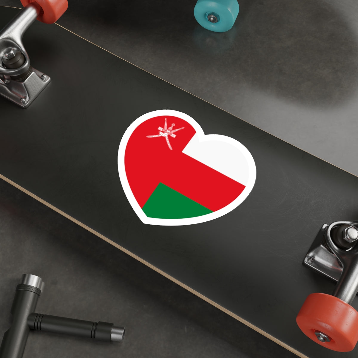 Heart Flag of Oman - STICKER Vinyl Die-Cut Decal-The Sticker Space