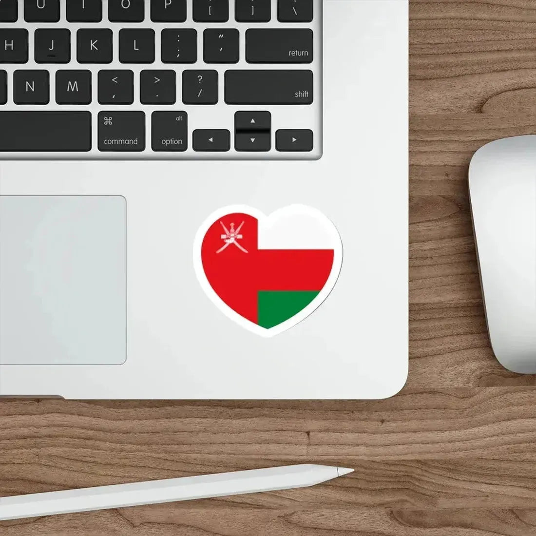 Heart Flag of Oman - STICKER Vinyl Die-Cut Decal - The Sticker Space