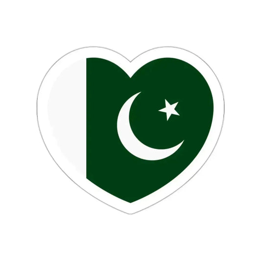 Heart Flag of Pakistan - STICKER Vinyl Die-Cut Decal White Die-Cut 2 Inch - The Sticker Space