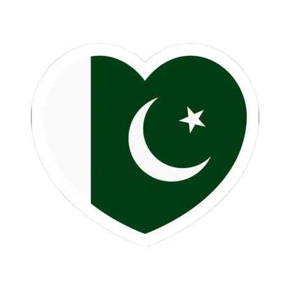 Heart Flag of Pakistan - STICKER Vinyl Kiss-Cut Decal 3 Inch White - The Sticker Space