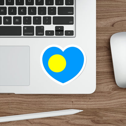 Heart Flag of Palau - STICKER Vinyl Die-Cut Decal-The Sticker Space